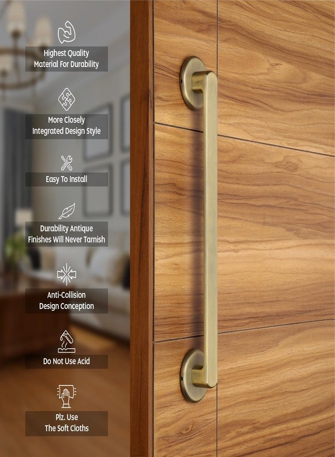 LAPO مقبض باب لابو بولو للباب الرئيسي | مقبض باب رئيسي | مقبض باب | سبيكة زنك (14 بوصة - عبوة من قطعة واحدة) تشطيب عتيق | ضمان 3 سنوات، مقبض سحب - Image 3